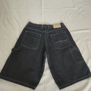 Vintage EXCO Wear Black Baggy Denim Carpenter Shorts Y2K Jorts 36